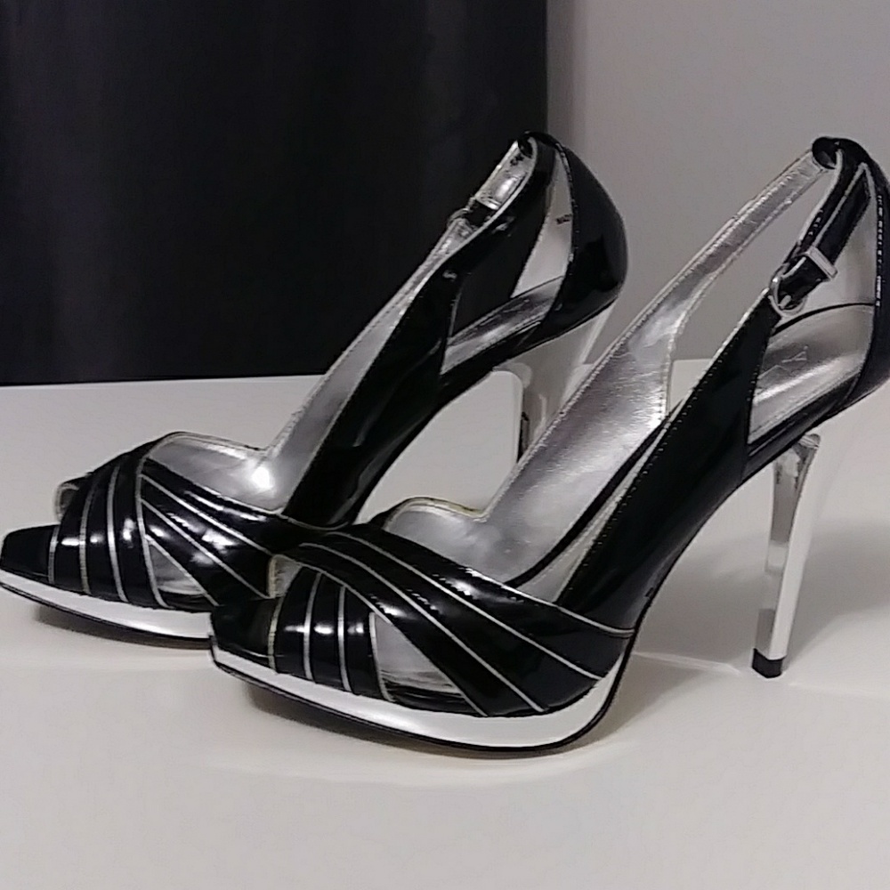 Like New Vintage ALDO | Silver and Black Heels